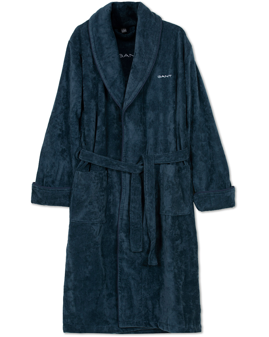 Herre | Pyjamaser og badekåper | GANT | Premium Velour Robe Evening Blue