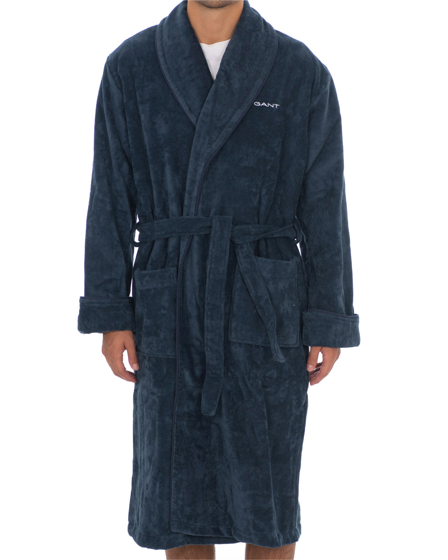 Herre | Pyjamaser og badekåper | GANT | Premium Velour Robe Evening Blue