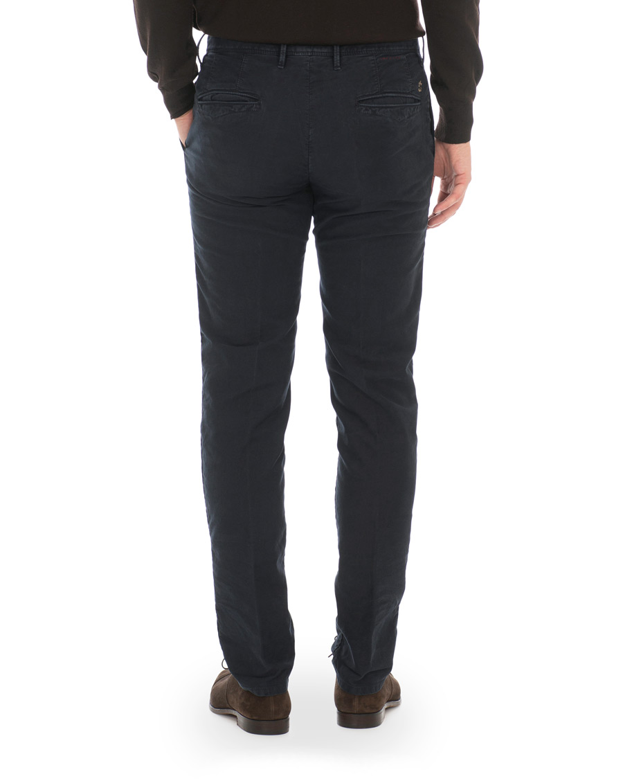 Herre | Bukser | Incotex | Slim Fit Garment Dyed Washed Slacks Navy