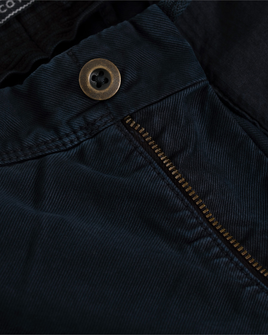 Herre | Bukser | Incotex | Slim Fit Garment Dyed Washed Slacks Navy