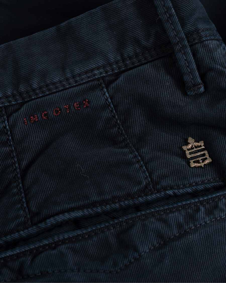 Herre | Bukser | Incotex | Slim Fit Garment Dyed Washed Slacks Navy