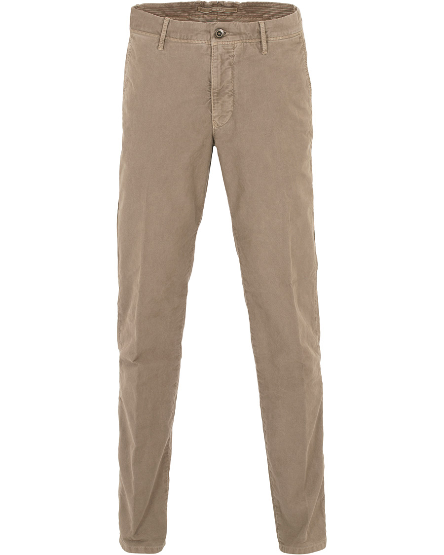 Herre | Bukser | Incotex | Regular Fit Garment Dyed Washed Slacks Sand