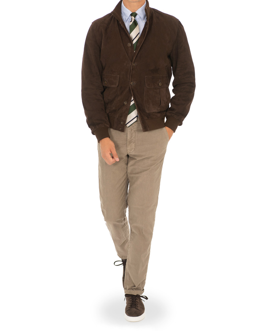 Herre | Bukser | Incotex | Regular Fit Garment Dyed Washed Slacks Sand