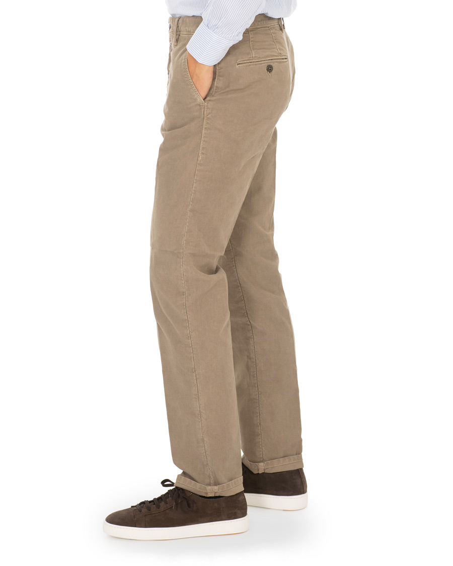 Herre | Bukser | Incotex | Regular Fit Garment Dyed Washed Slacks Sand