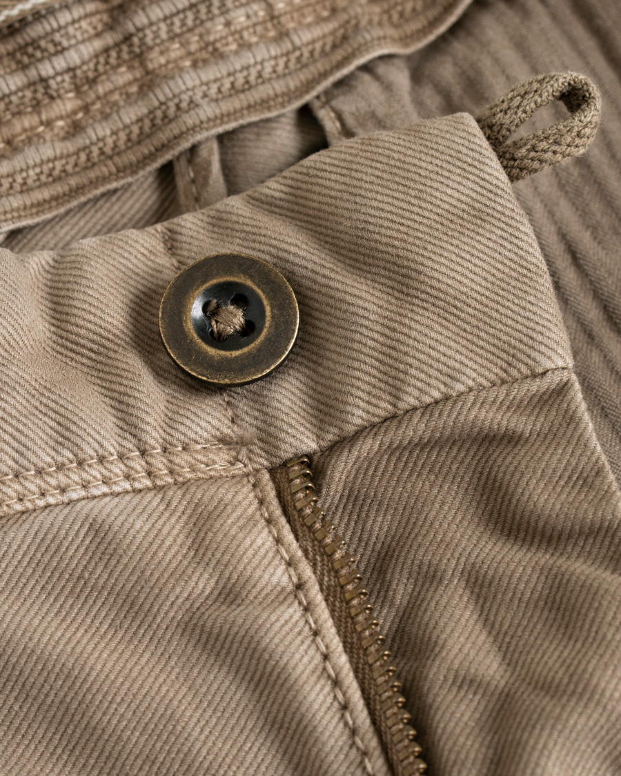 Herre | Bukser | Incotex | Regular Fit Garment Dyed Washed Slacks Sand