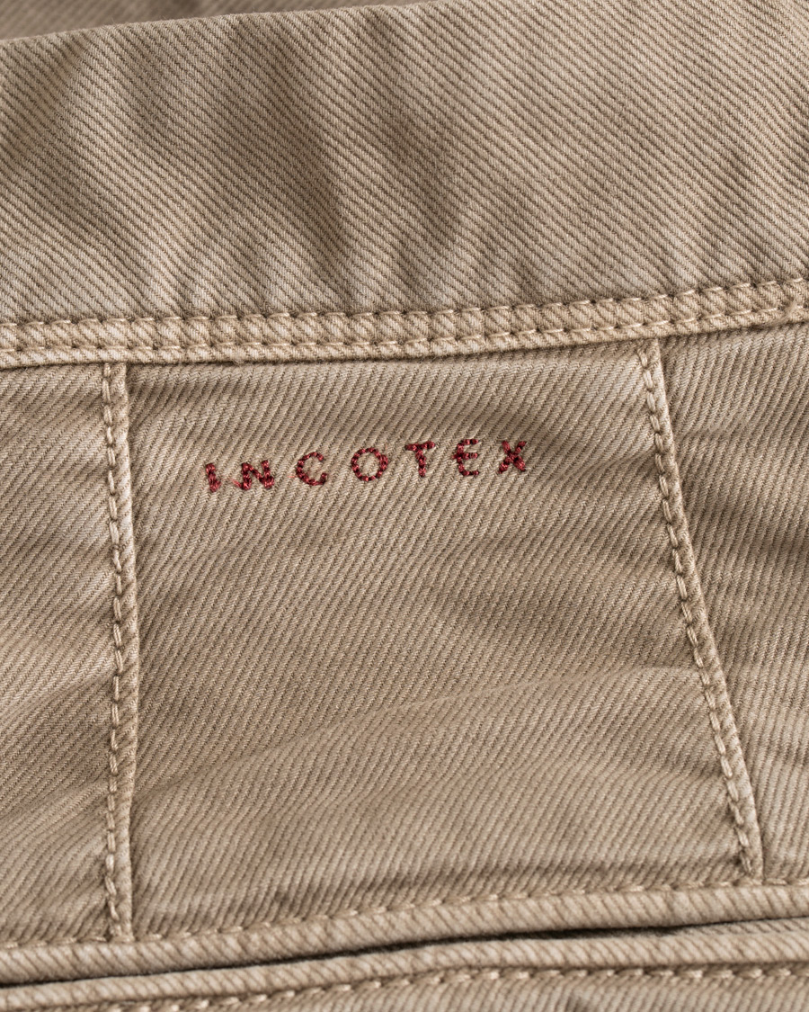Herre | Bukser | Incotex | Regular Fit Garment Dyed Washed Slacks Sand