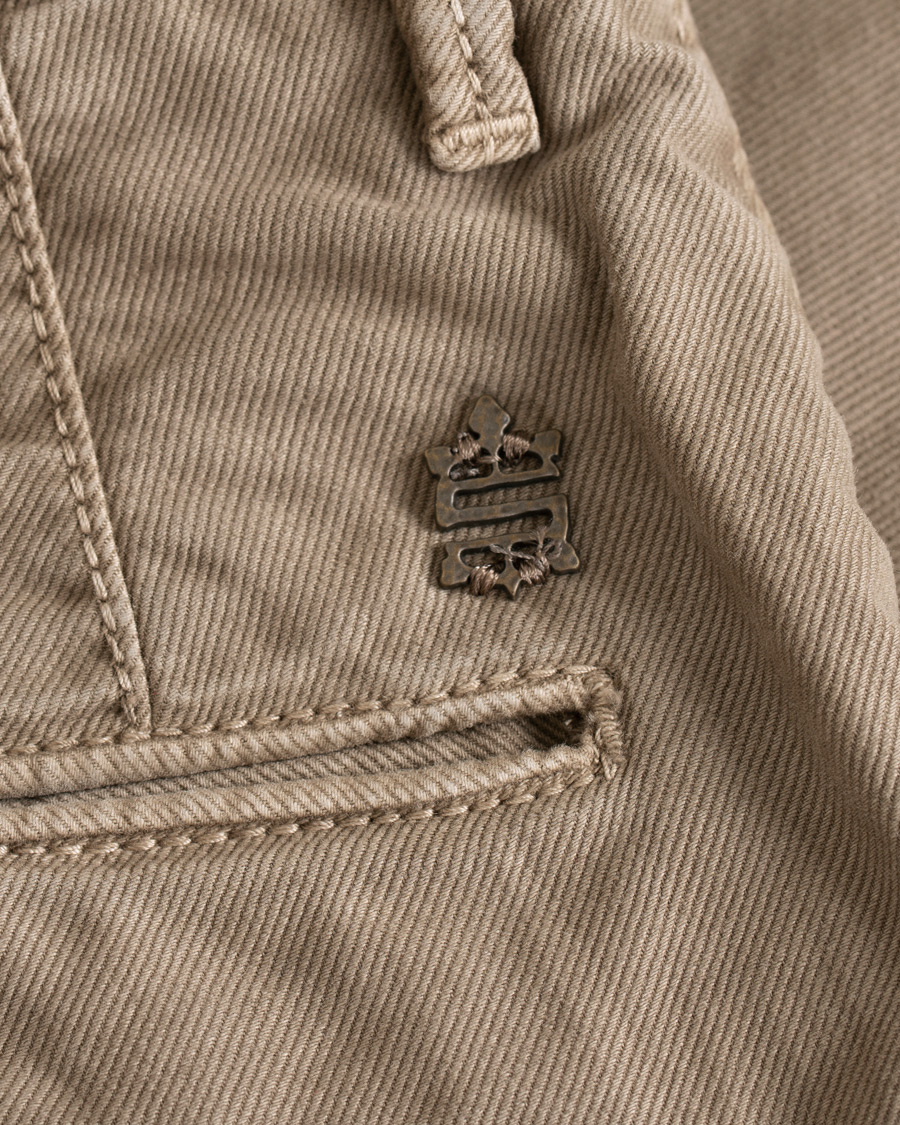 Herre | Bukser | Incotex | Regular Fit Garment Dyed Washed Slacks Sand
