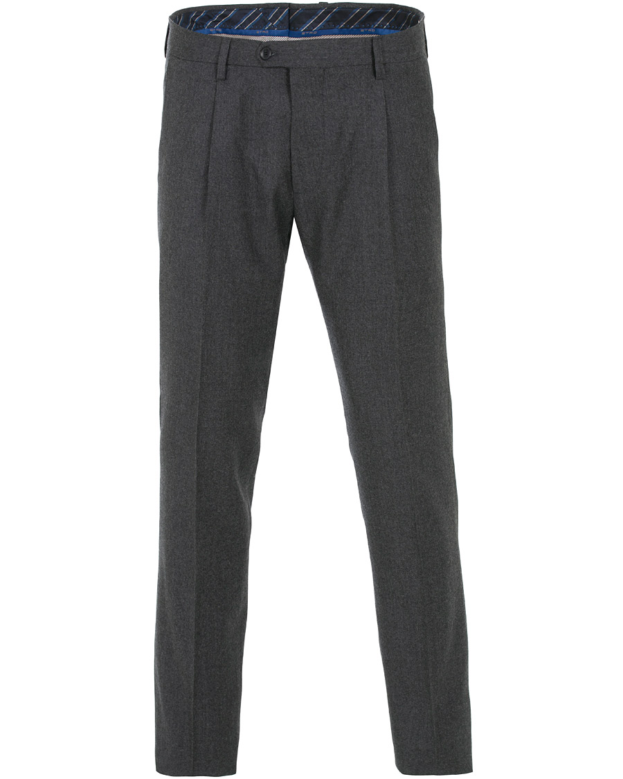 Herre | Bukser | Etro | Single Pleat Flannel Trouser Charcoal 46