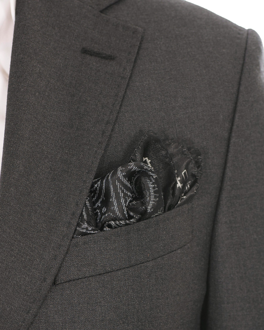 Herre | Etro Paisley Silk Pocket Square Black | Etro | Paisley Silk Pocket Square Black