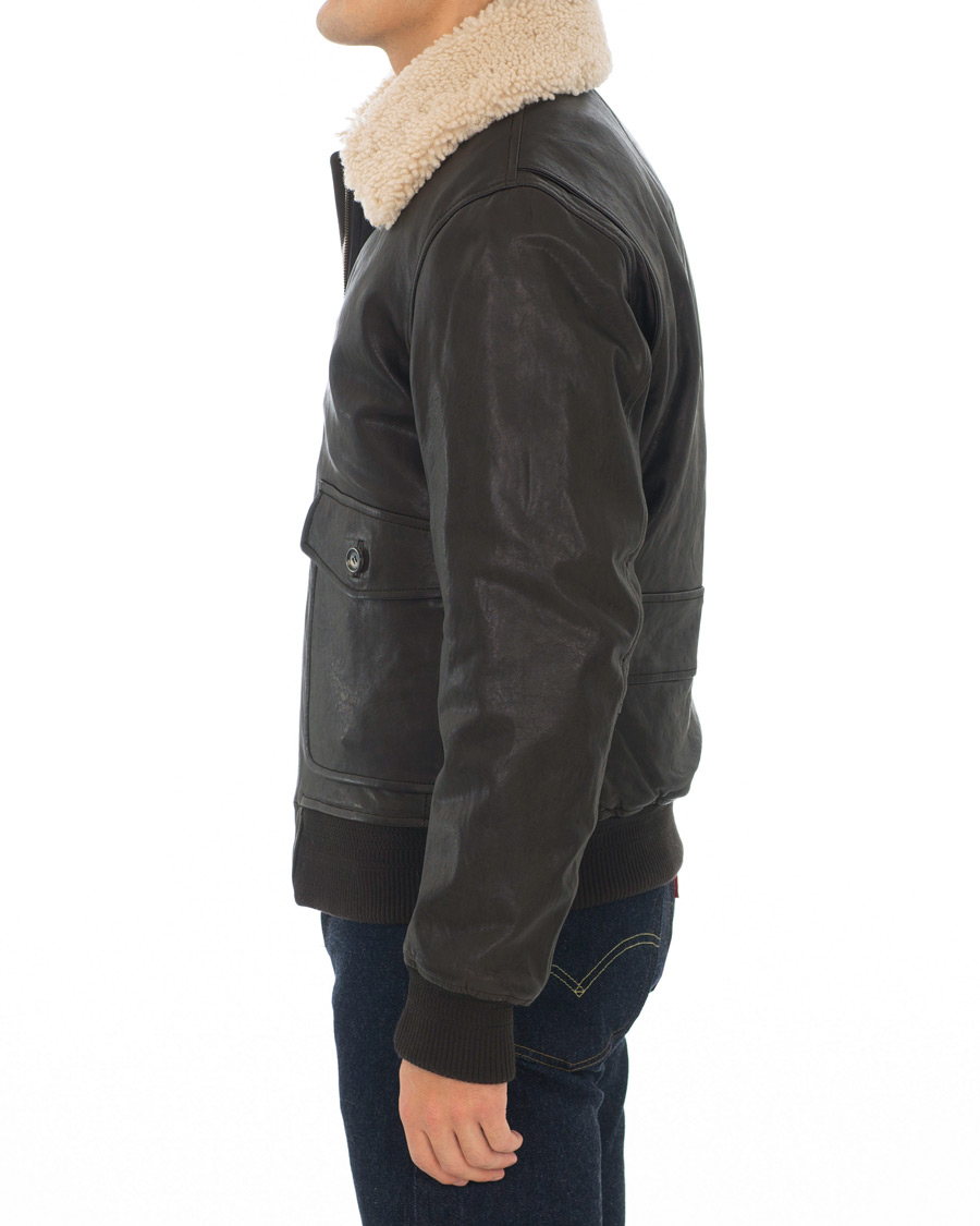 Herre | Jakker | Brooks Brothers | Aviator Shearling Bomber Jacket Vintage Brown