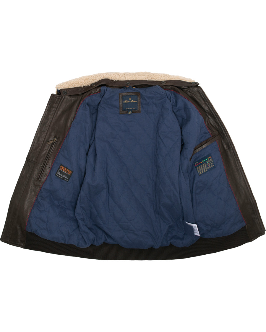 Herre | Jakker | Brooks Brothers | Aviator Shearling Bomber Jacket Vintage Brown