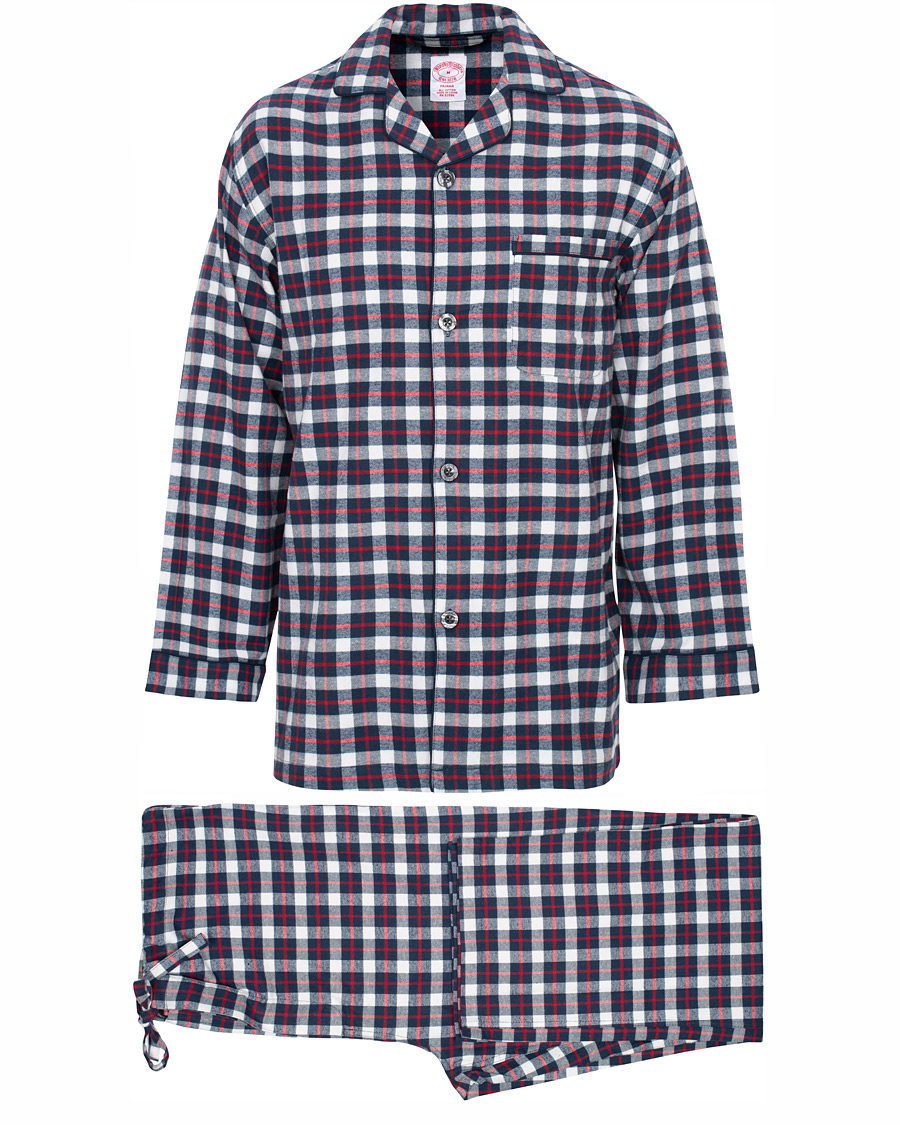 Herre | Pyjamaser og badekåper | Brooks Brothers | Classic Tartan Flannel Pyjamas Navy/Red