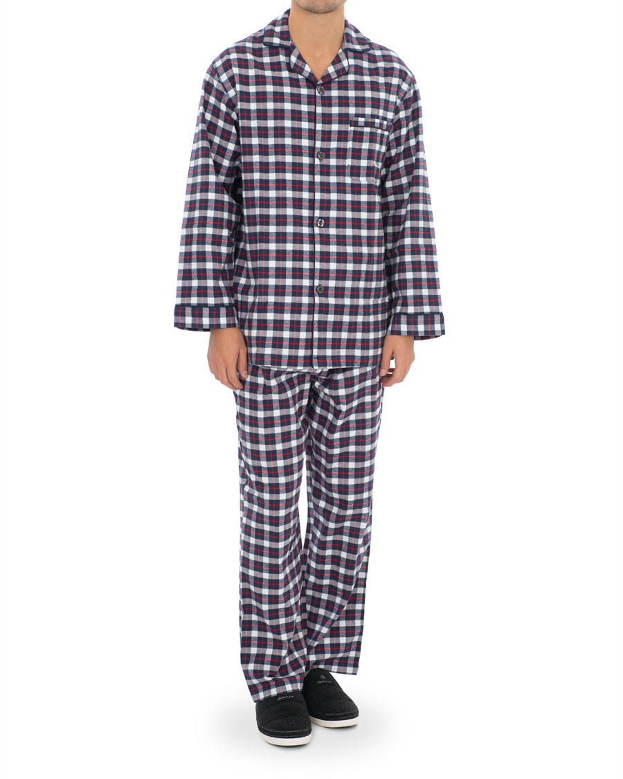 Herre | Pyjamaser og badekåper | Brooks Brothers | Classic Tartan Flannel Pyjamas Navy/Red