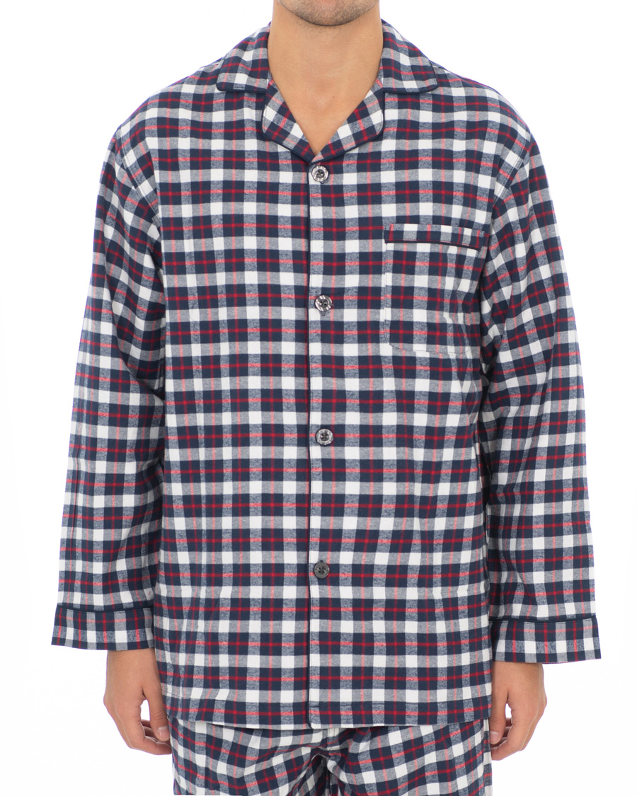 Herre | Pyjamaser og badekåper | Brooks Brothers | Classic Tartan Flannel Pyjamas Navy/Red