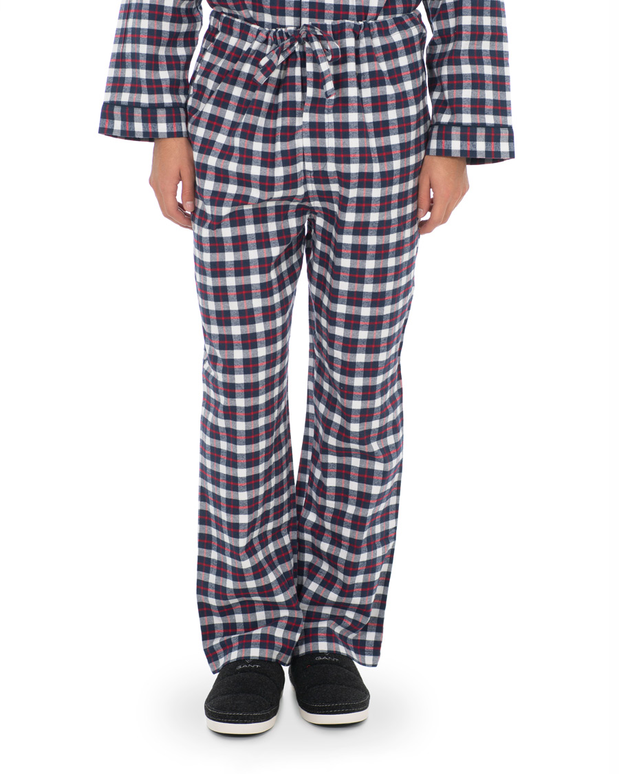 Herre | Pyjamaser og badekåper | Brooks Brothers | Classic Tartan Flannel Pyjamas Navy/Red