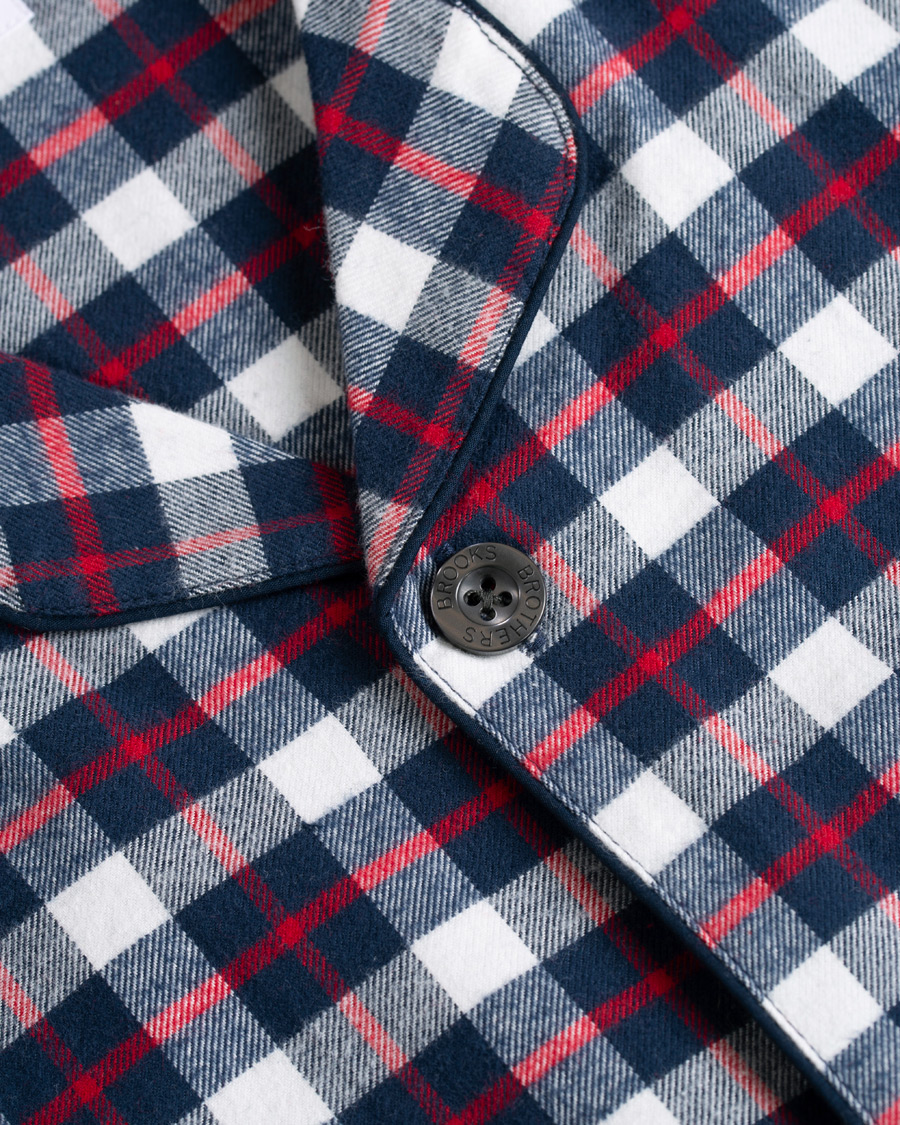 Herre | Pyjamaser og badekåper | Brooks Brothers | Classic Tartan Flannel Pyjamas Navy/Red