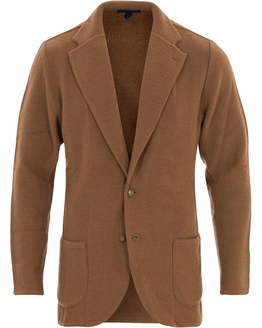 Herre | Dressjakker | Lardini | Knitted Wool Blazer Brown
