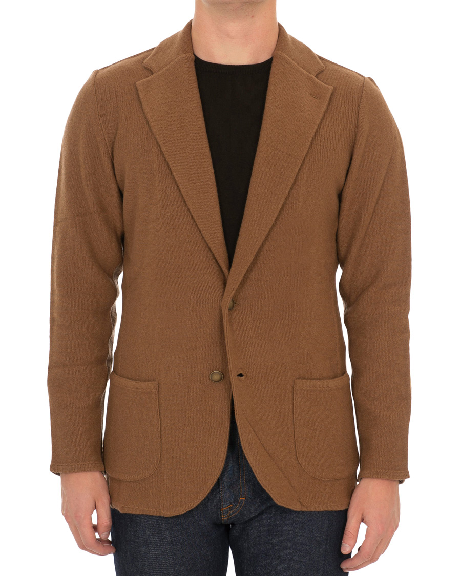 Herre | Dressjakker | Lardini | Knitted Wool Blazer Brown