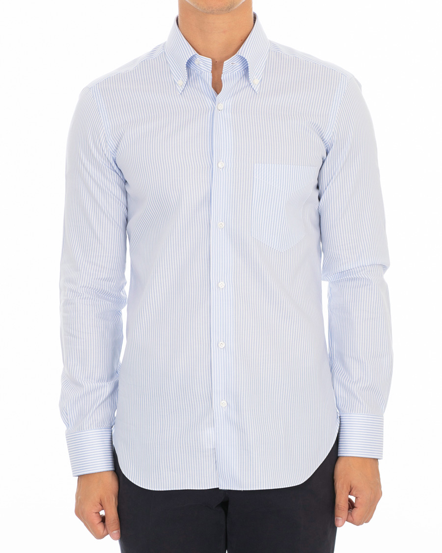 Herre | Skjorter | Barba Napoli | Slim Fit Oxford Button Down Shirt Blue Striped