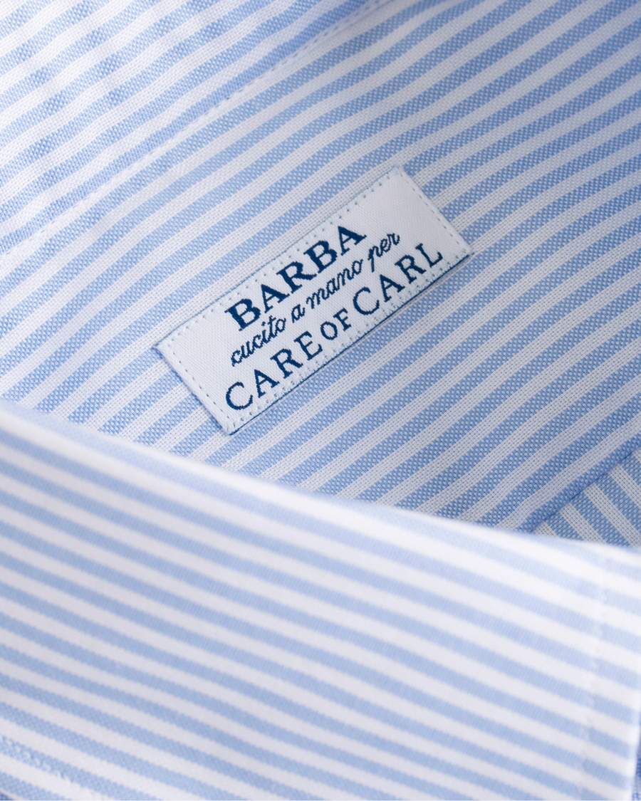 Herre | Skjorter | Barba Napoli | Slim Fit Oxford Button Down Shirt Blue Striped