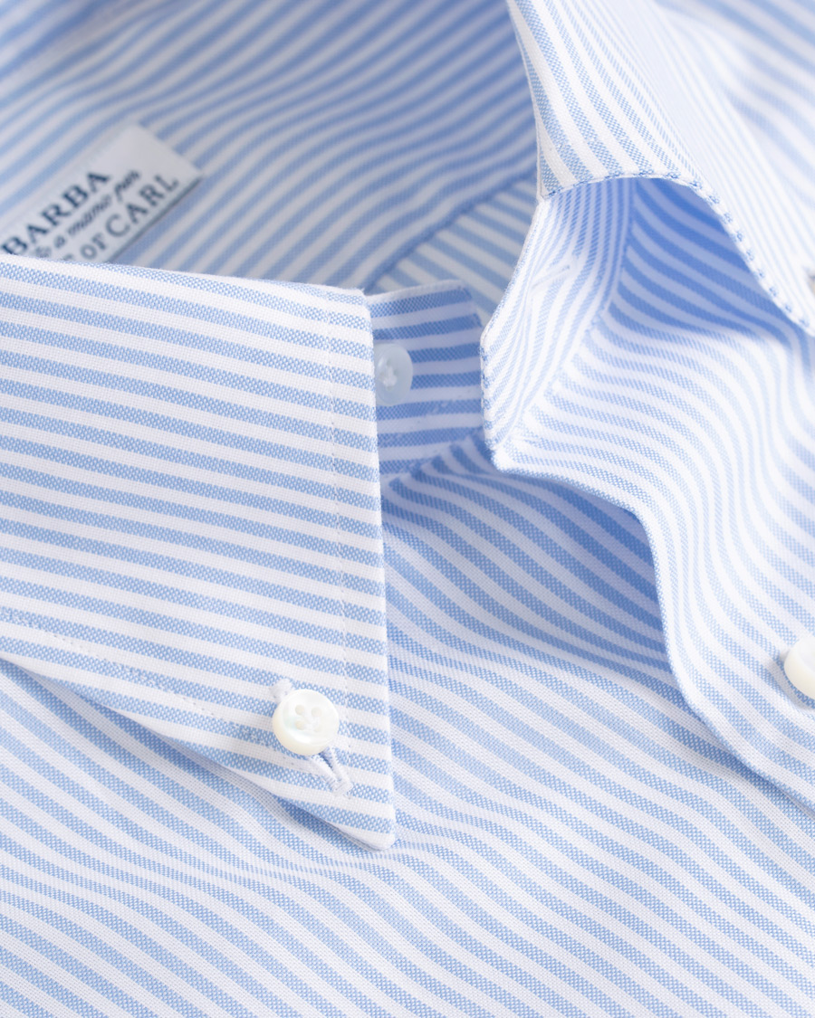 Herre | Skjorter | Barba Napoli | Slim Fit Oxford Button Down Shirt Blue Striped
