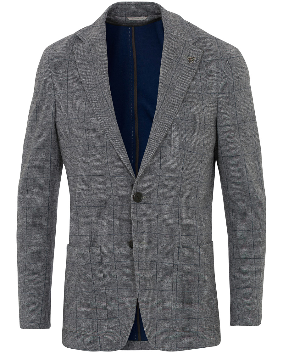 Herre | Dressjakker | Canali | Glencheck Jersey Blazer Grey Melange