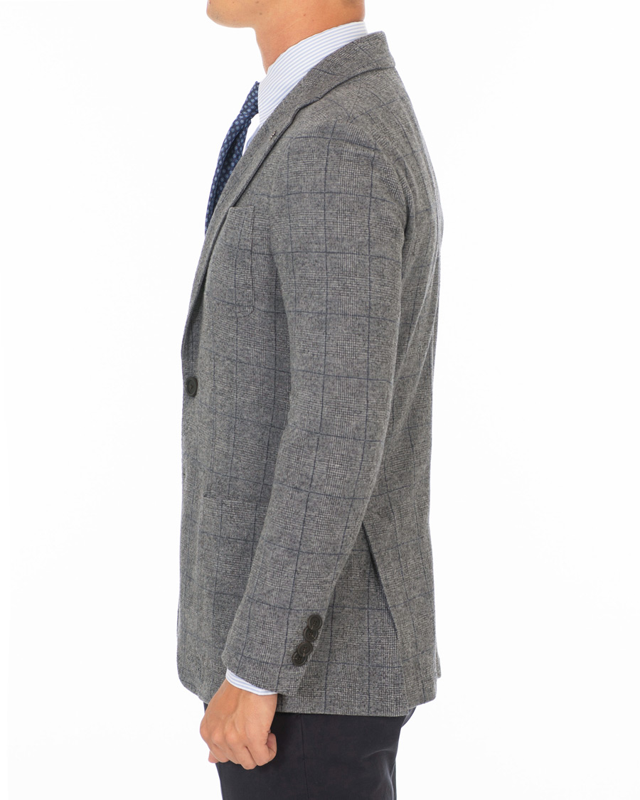Herre | Dressjakker | Canali | Glencheck Jersey Blazer Grey Melange
