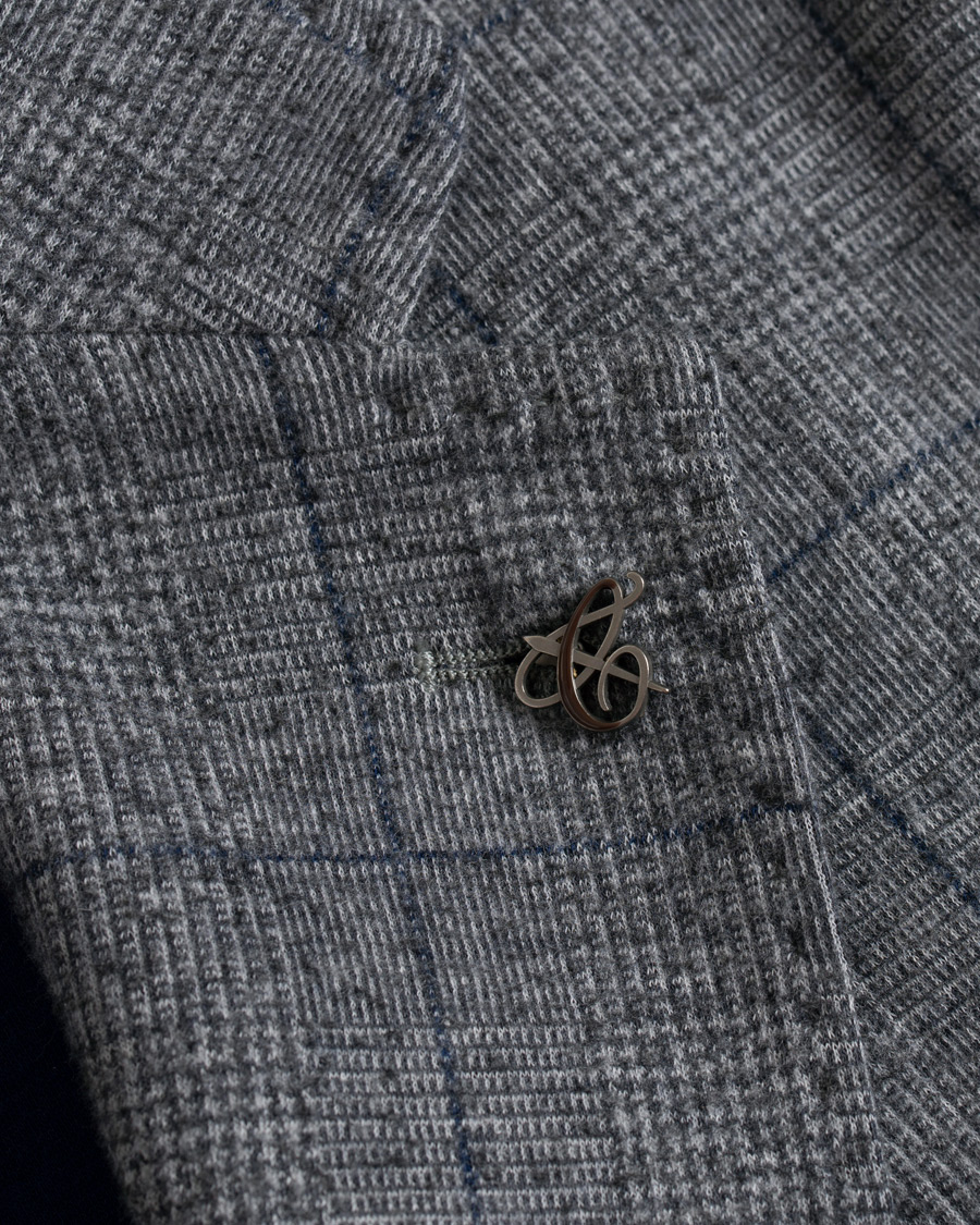 Herre | Dressjakker | Canali | Glencheck Jersey Blazer Grey Melange