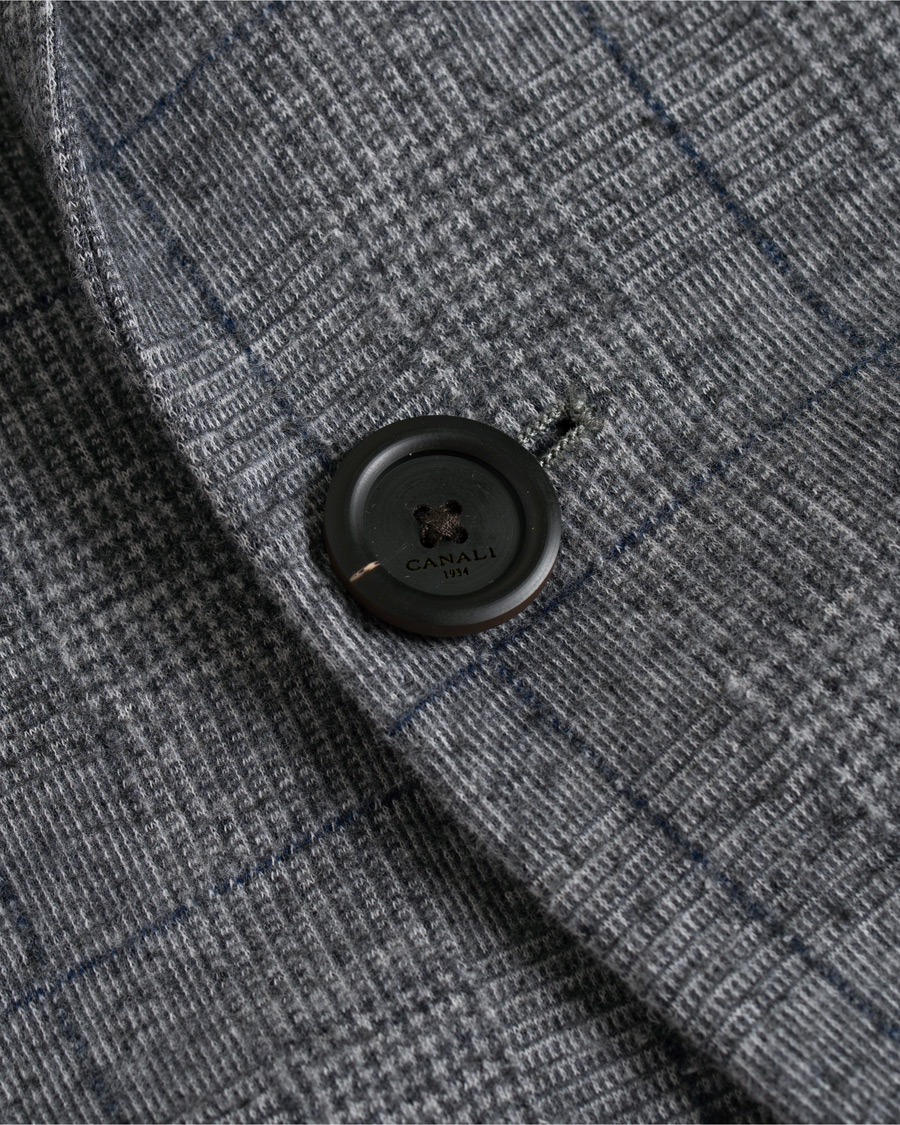 Herre | Dressjakker | Canali | Glencheck Jersey Blazer Grey Melange