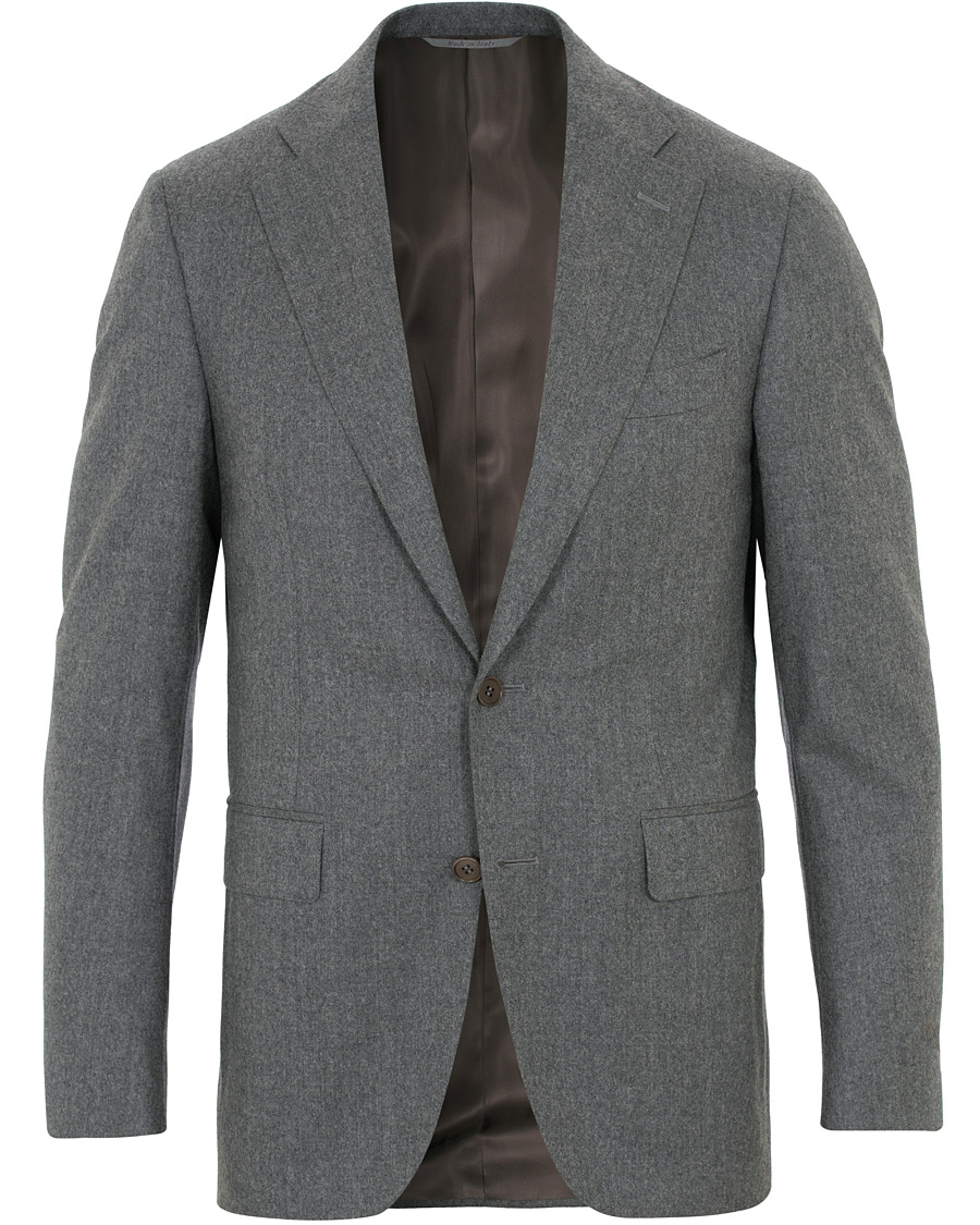 Herre | Dressjakker | Canali | Capri Flannel Patch Pocket Blazer Grey Melange