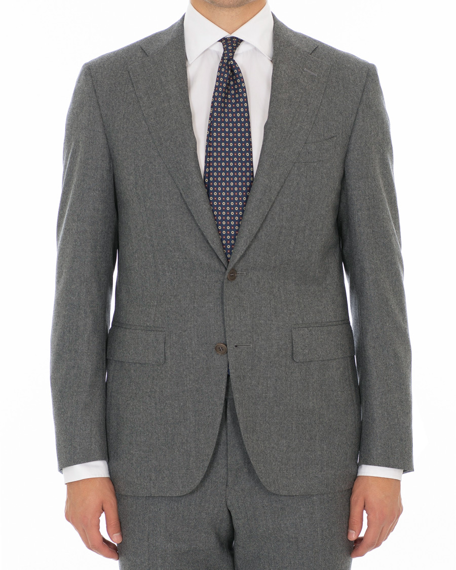 Herre | Dressjakker | Canali | Capri Flannel Patch Pocket Blazer Grey Melange