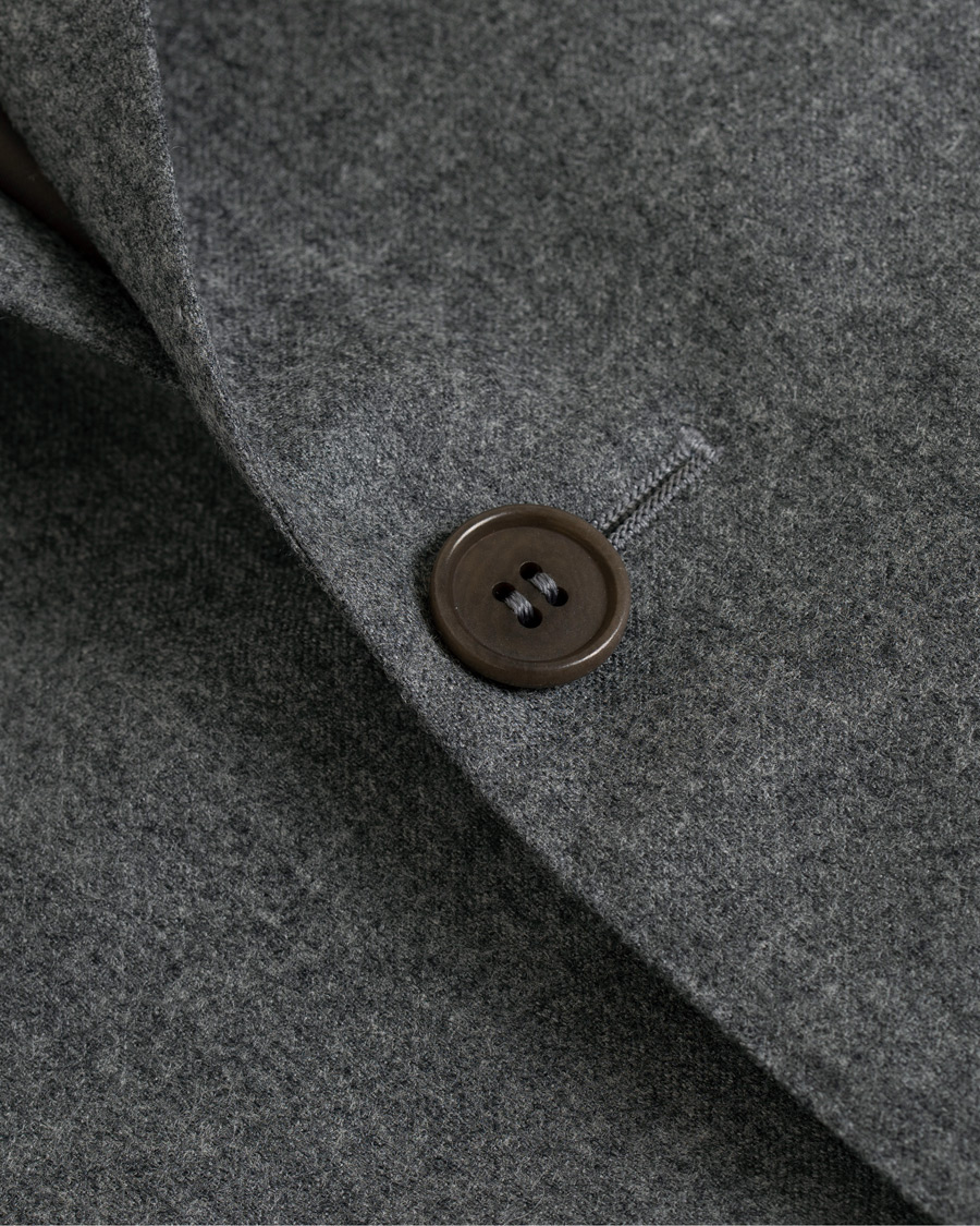 Herre | Dressjakker | Canali | Capri Flannel Patch Pocket Blazer Grey Melange