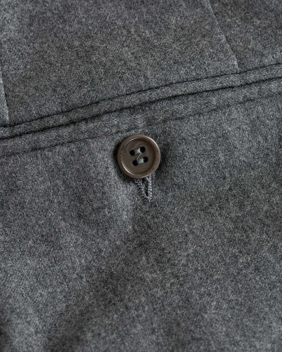 Herre | Bukser | Canali | Capri Slim Fit Flannel Trousers Grey Melange
