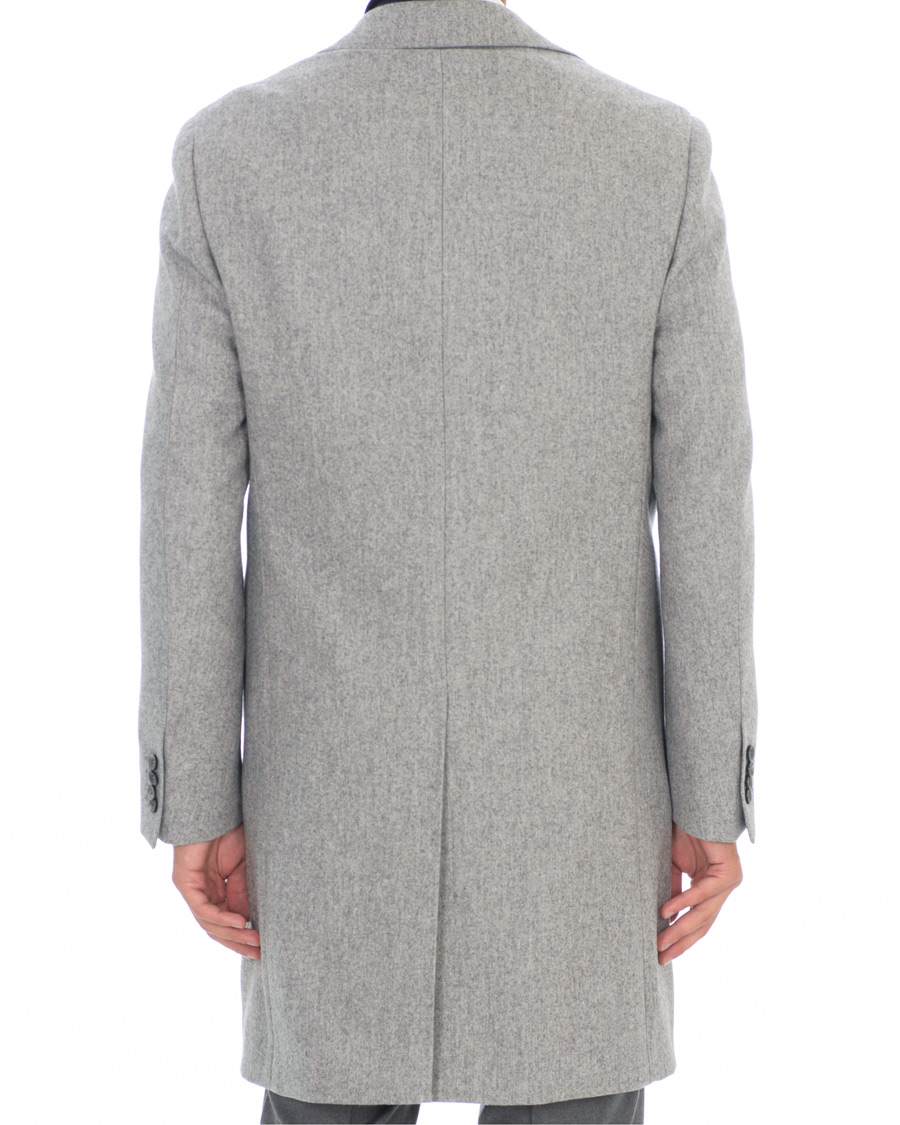Herre | Jakker | Canali | Kei Double Faced Wool Coat Grey Melange