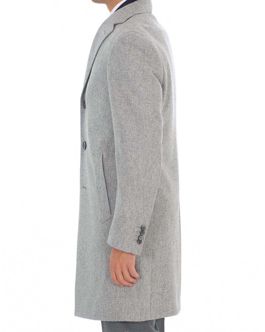 Herre | Jakker | Canali | Kei Double Faced Wool Coat Grey Melange