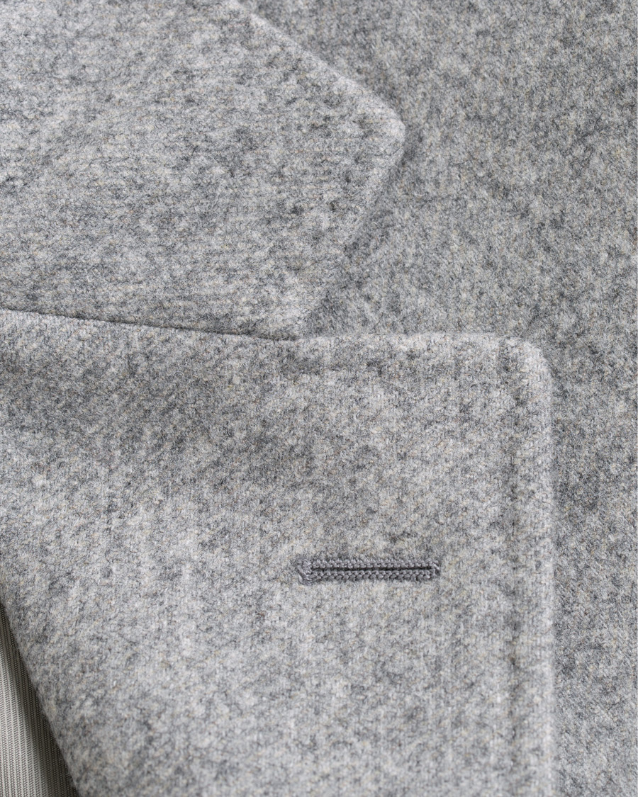 Herre | Jakker | Canali | Kei Double Faced Wool Coat Grey Melange