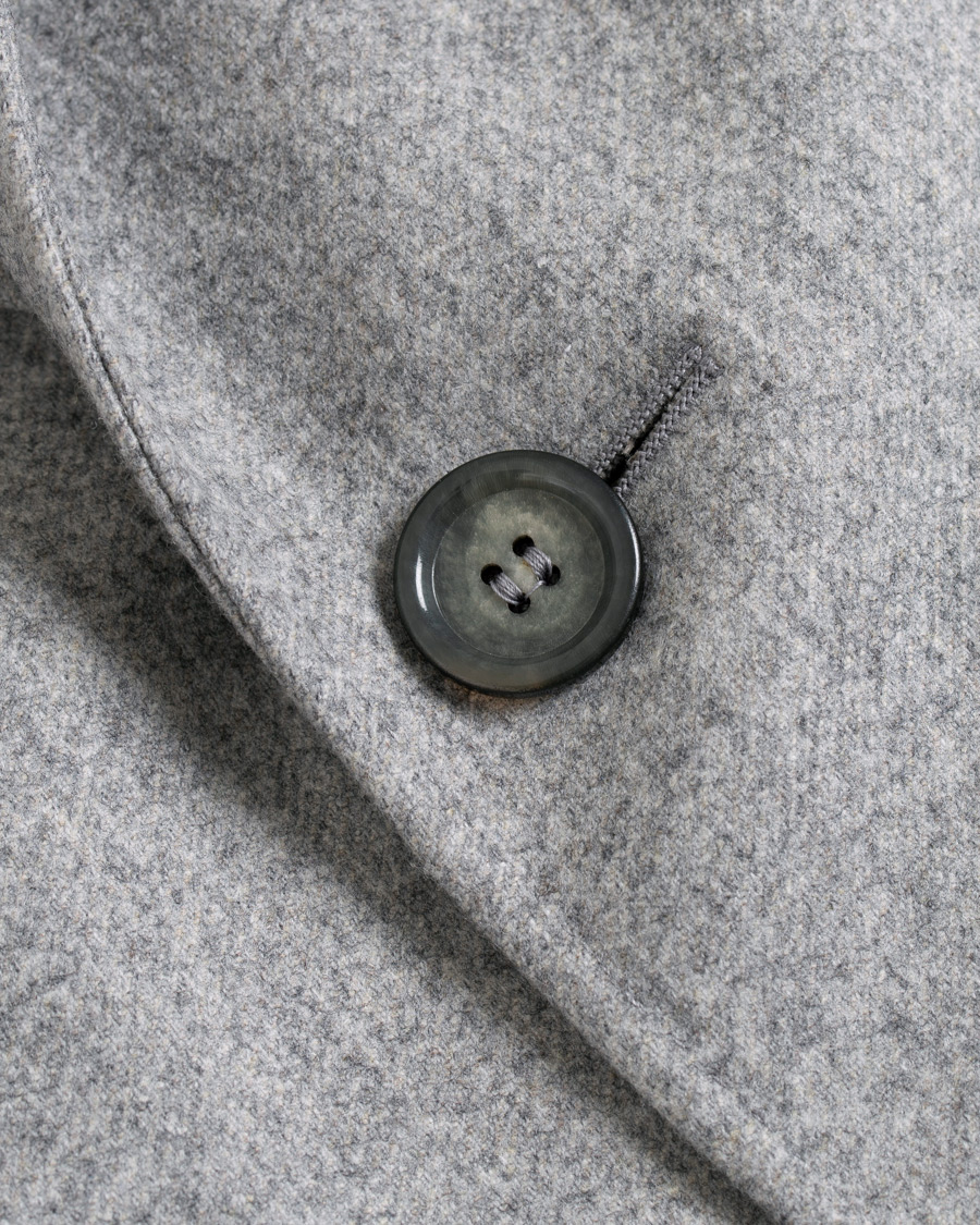 Herre | Jakker | Canali | Kei Double Faced Wool Coat Grey Melange