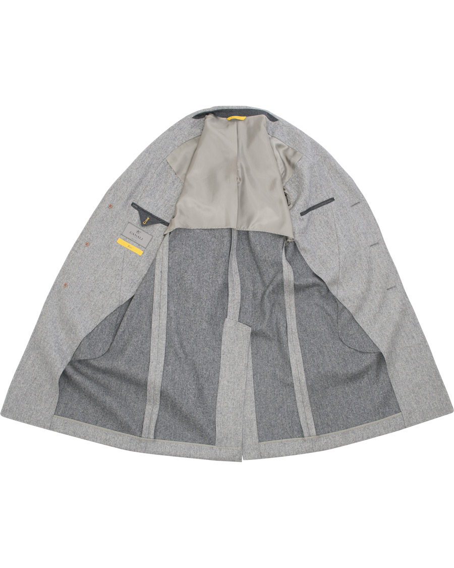 Herre | Jakker | Canali | Kei Double Faced Wool Coat Grey Melange