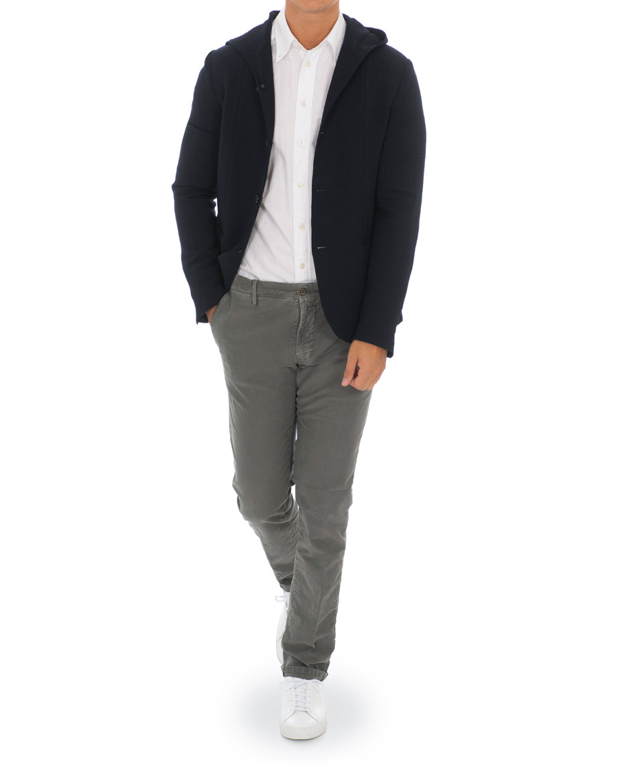 Herre | Dressjakker | Emporio Armani | Structured Knitted Blazer Hoodie Navy