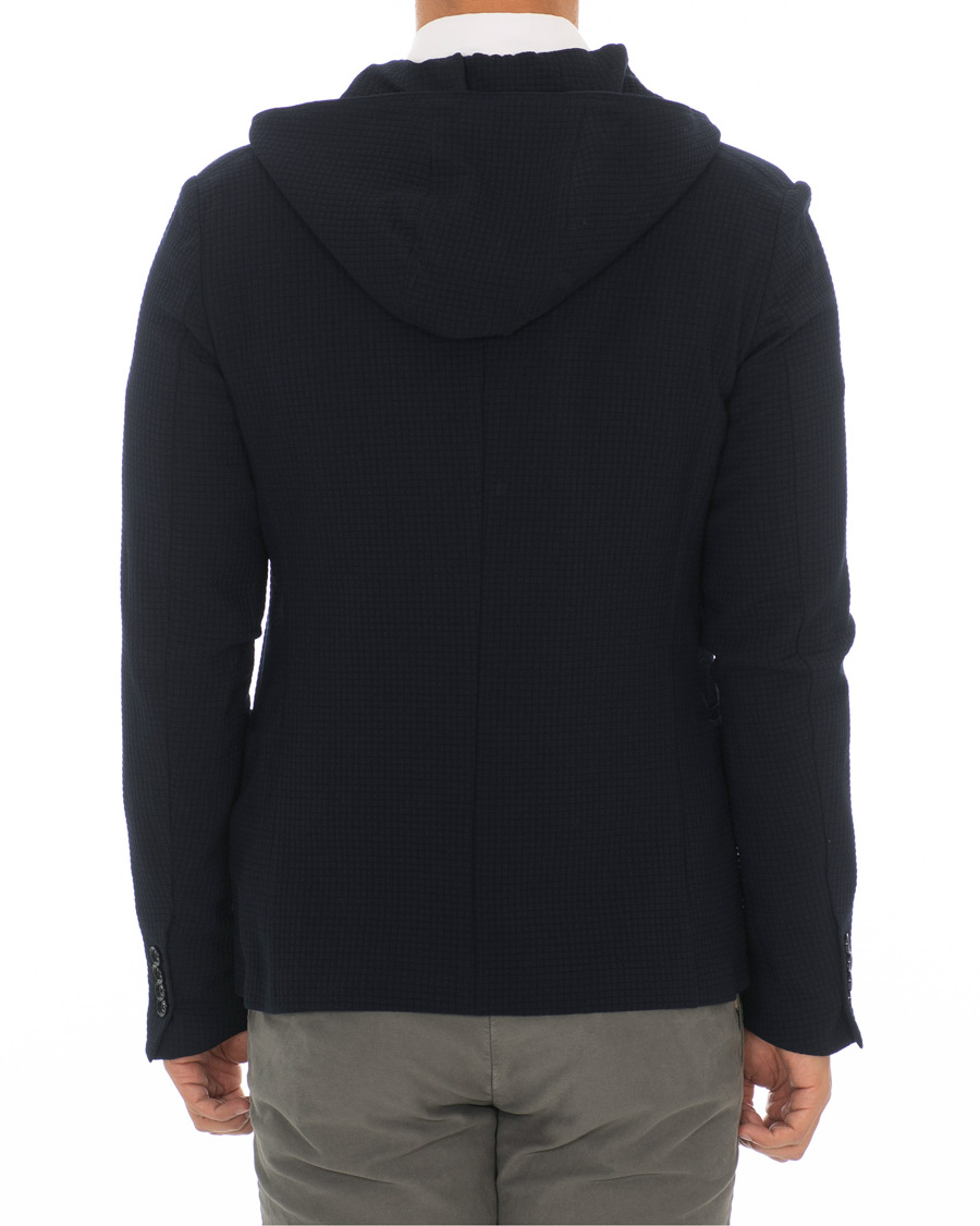 Herre | Dressjakker | Emporio Armani | Structured Knitted Blazer Hoodie Navy