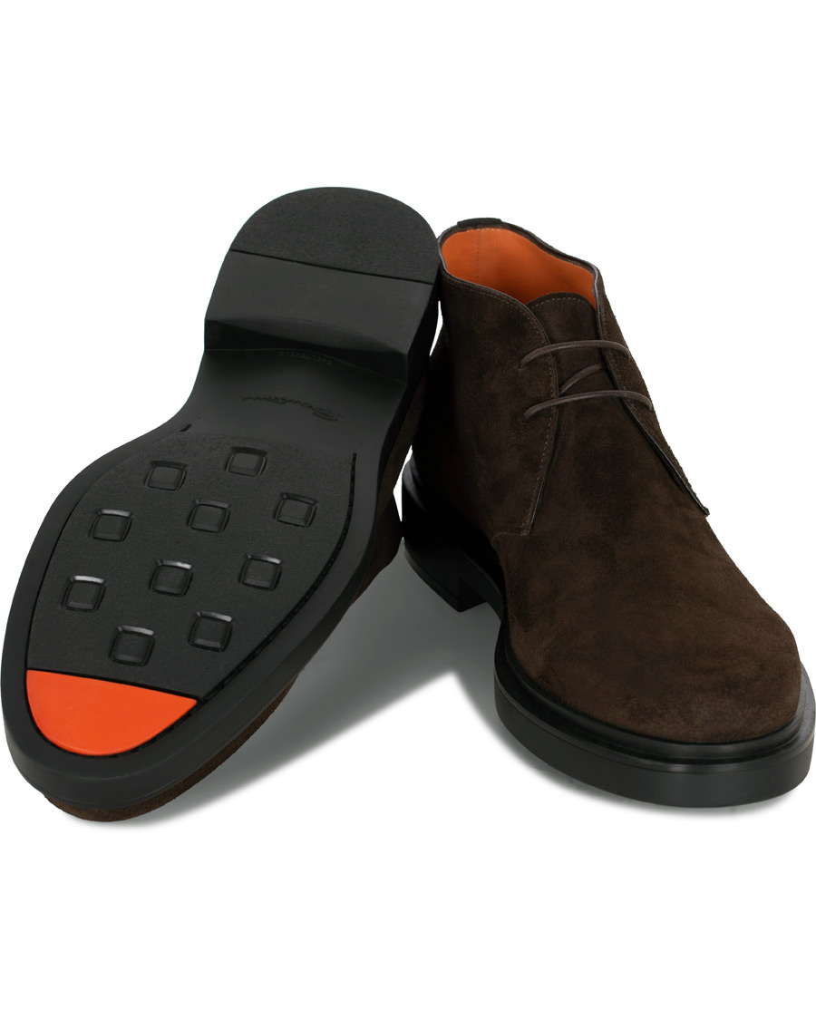 Herre | Santoni Wembley Chukka Boot Dark Brown Suede | Santoni | Wembley Chukka Boot Dark Brown Suede
