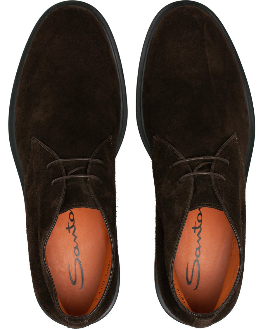 Herre | Santoni Wembley Chukka Boot Dark Brown Suede | Santoni | Wembley Chukka Boot Dark Brown Suede