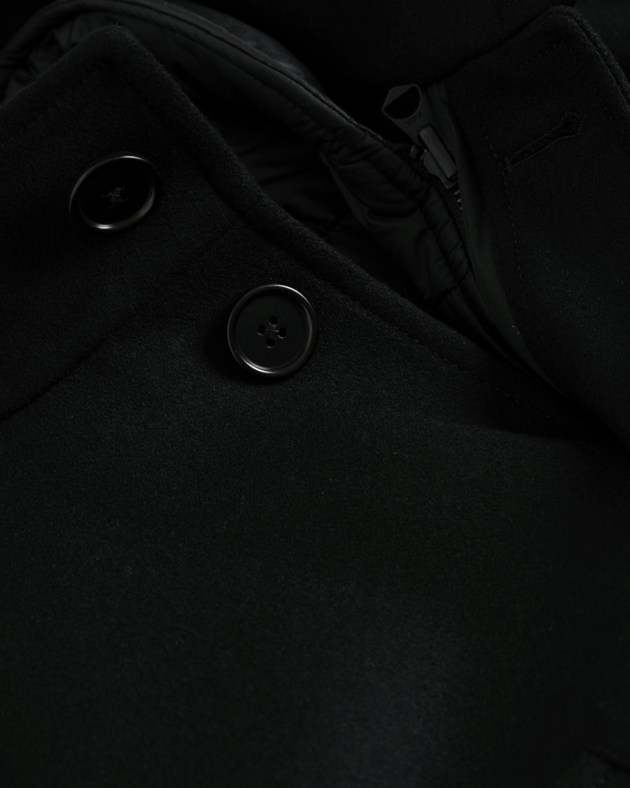 Herre | Jakker | J.Lindeberg | Kali Compact Melton Stand Up Collar Coat Black