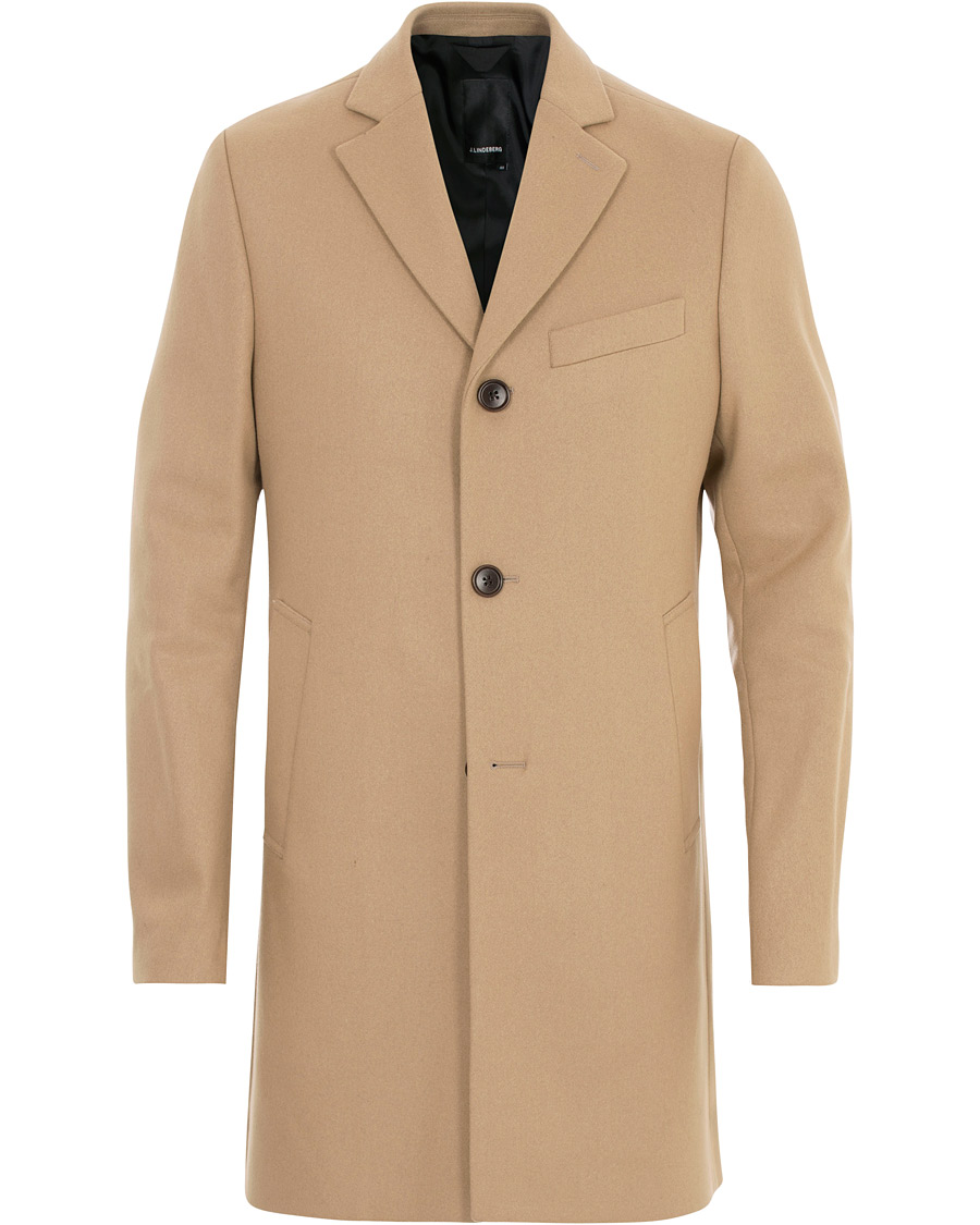 Herre | Jakker | J.Lindeberg | Wolger Compact Melton Coat Sand