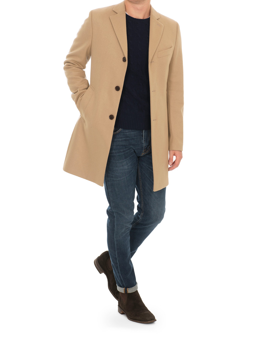 Herre | Jakker | J.Lindeberg | Wolger Compact Melton Coat Sand