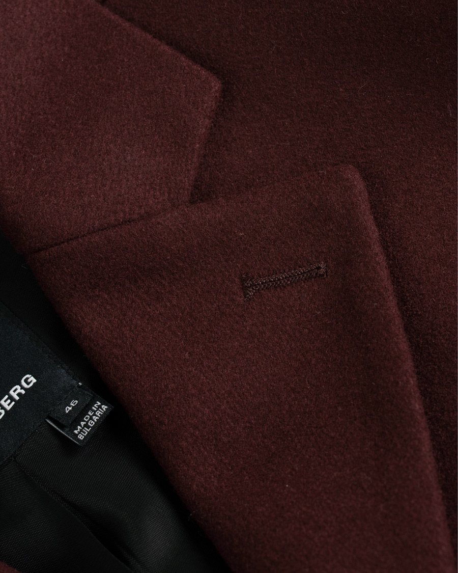 Herre | Jakker | J.Lindeberg | Wolger Compact Melton Coat Wine Red