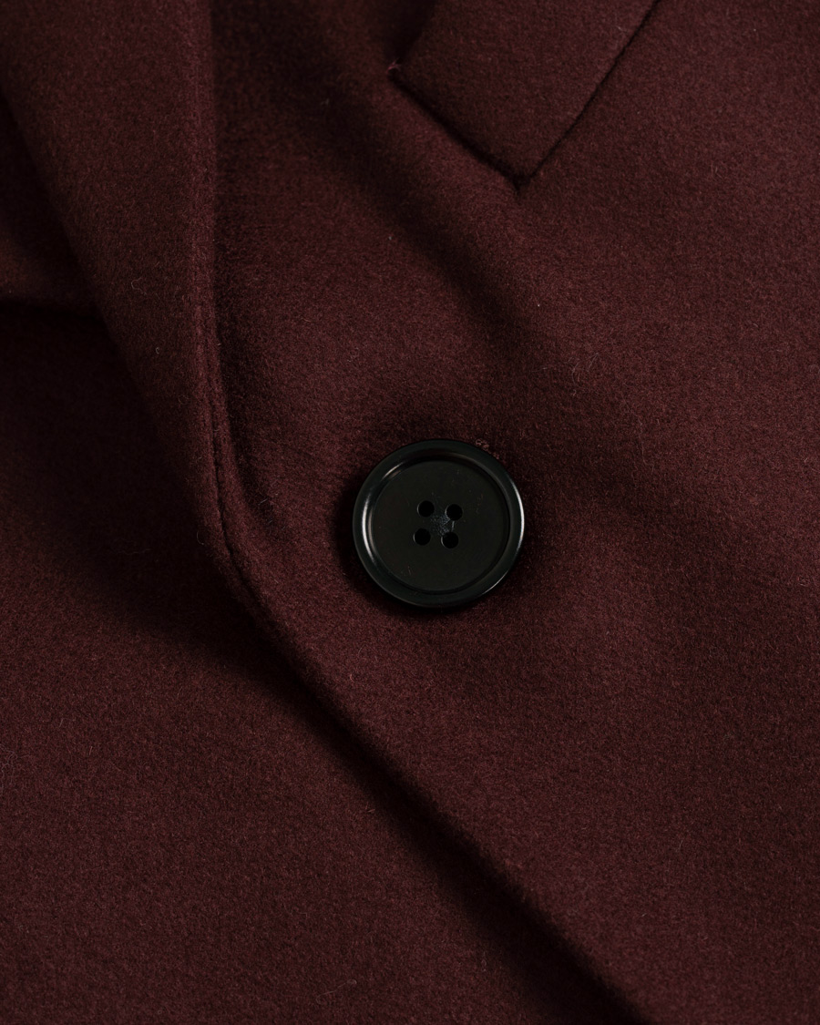 Herre | Jakker | J.Lindeberg | Wolger Compact Melton Coat Wine Red