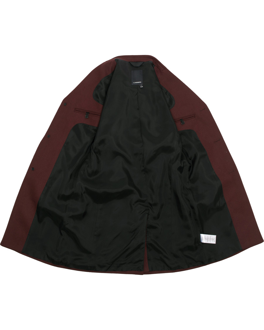 Herre | Jakker | J.Lindeberg | Wolger Compact Melton Coat Wine Red