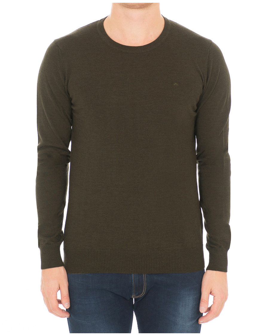 Herre | Gensere | J.Lindeberg | Lyle True Merino Crew Neck Pullover Green