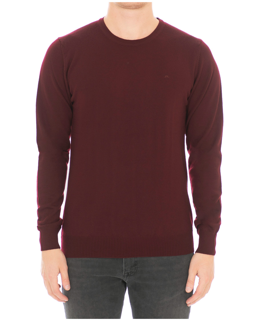 Herre | Gensere | J.Lindeberg | Lyle True Merino Crew Neck Pullover Wine Red